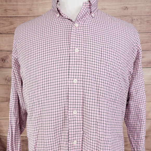 POLO RALPH LAUREN "BLAKE" LONG SLEEVE PINK CHECK BUTTON UP SHIRT MENS L **READ** - Picture 1 of 6
